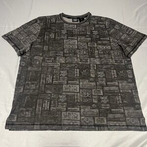 Harley Davidson T Shirt Men's XL Gray Y2K AOP All Over Print Eagle Biker